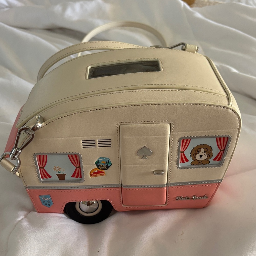 Kate Spade Cream and Pink Camper Crossbody Bag